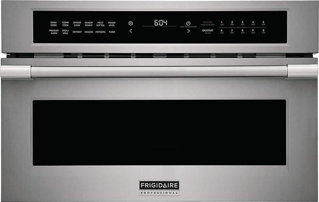 Front. Frigidaire - Professional Built-In Convection Microwave Oven with Drop-Down Door - Stainless Steel.