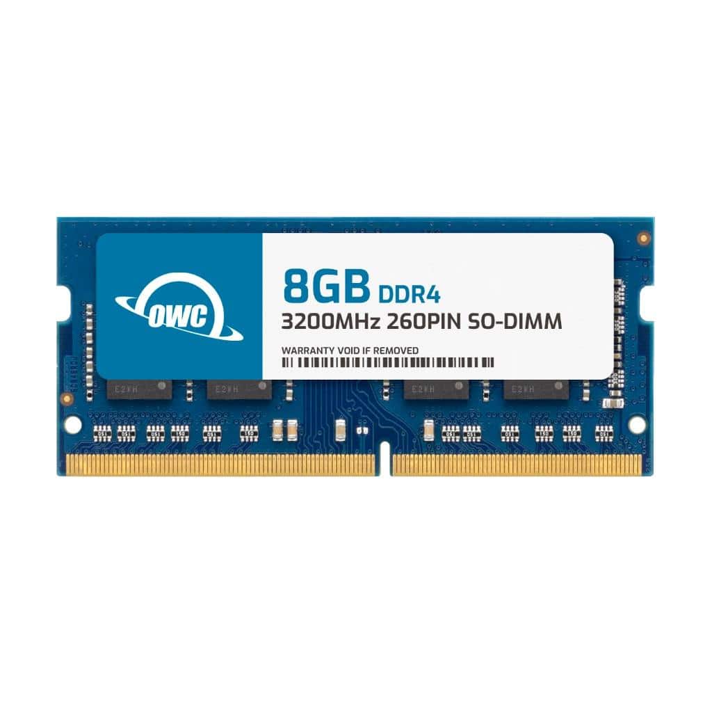 OWC - 8GB Replacement for Crucial CT8G4SFRA32A - DDR4 3200MHz PC4-25600 CL22 1Rx8 260-pin 1.2V Non-ECC SODIMM - Black Chips