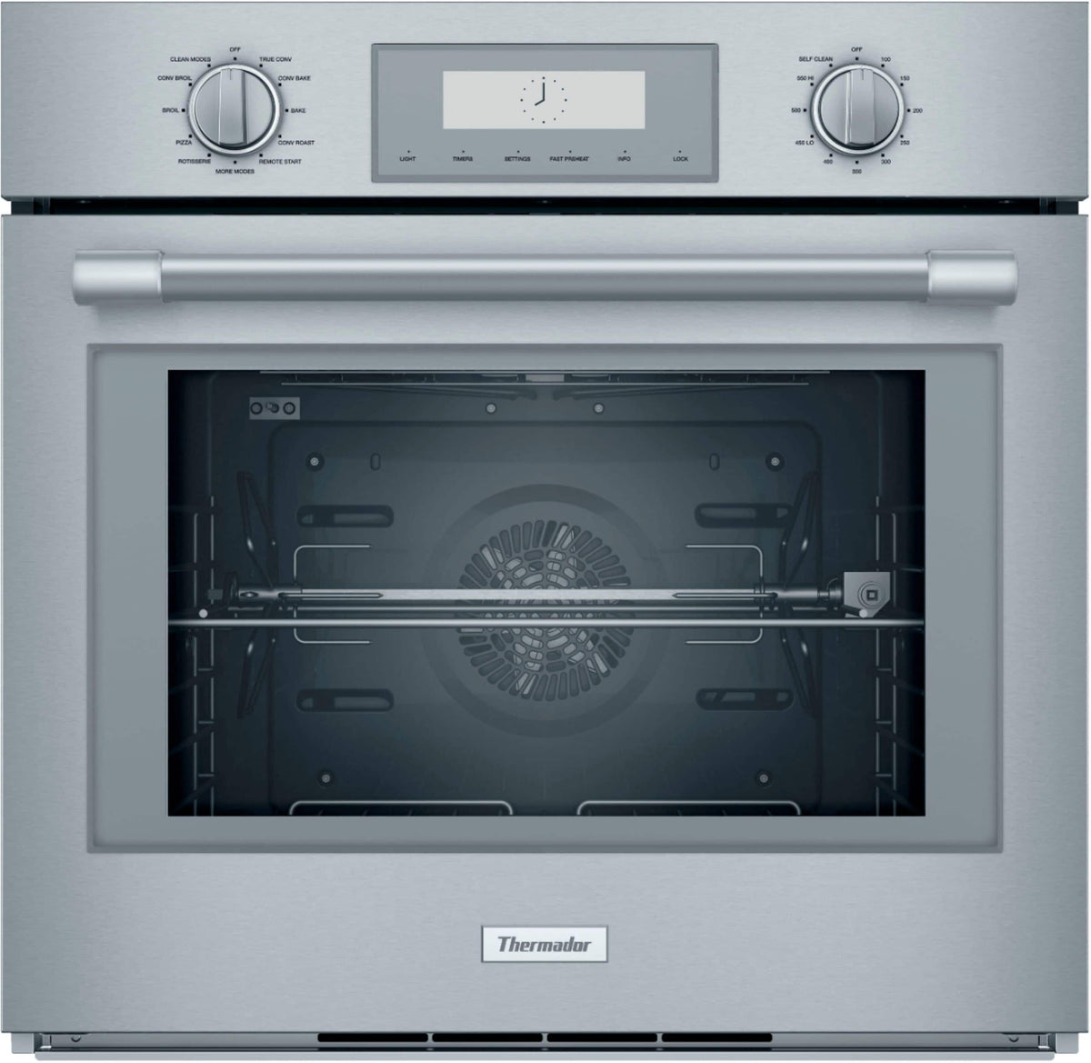 Thermador - Professional Series 30" 4.5 Cu. Ft. Built-In Single Electric Smart Wall Oven with True Convection - Stainless Steel