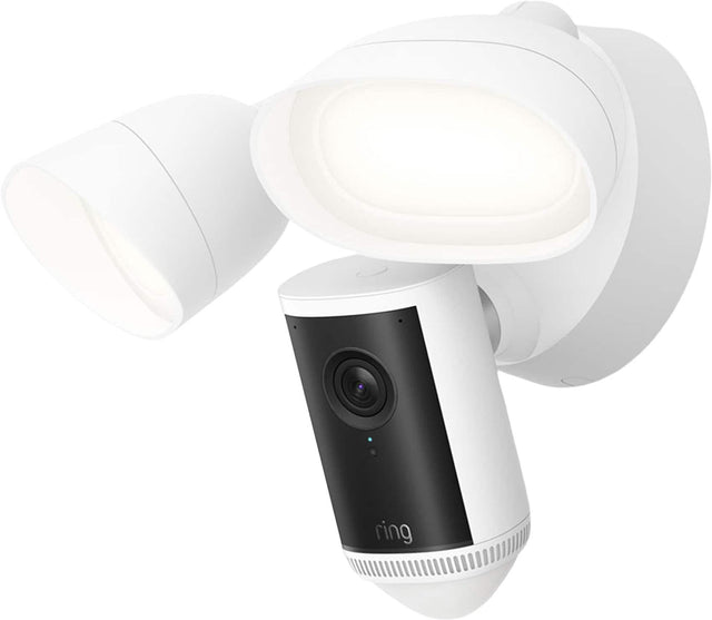 Front. Ring - Ring Floodlight Cam 4K Pro, Retinal 4K video, up to 10x Zoom, ultra-bright motion-activated floodlights - White.