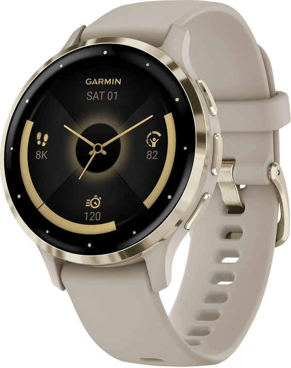 Garmin - Venu 3S GPS Smartwatch 41 mm Fiber-reinforced polymer - Stainless Steel and French Gray - (2023)