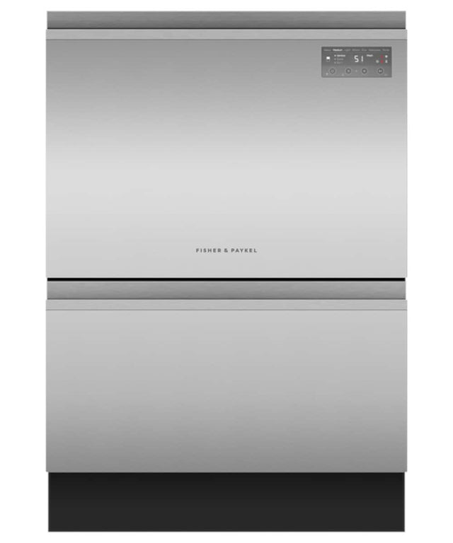 Front. Fisher & Paykel - Top Control Stainless Steel Built-in Double DishDrawer with 44 dBA - Stainless steel.