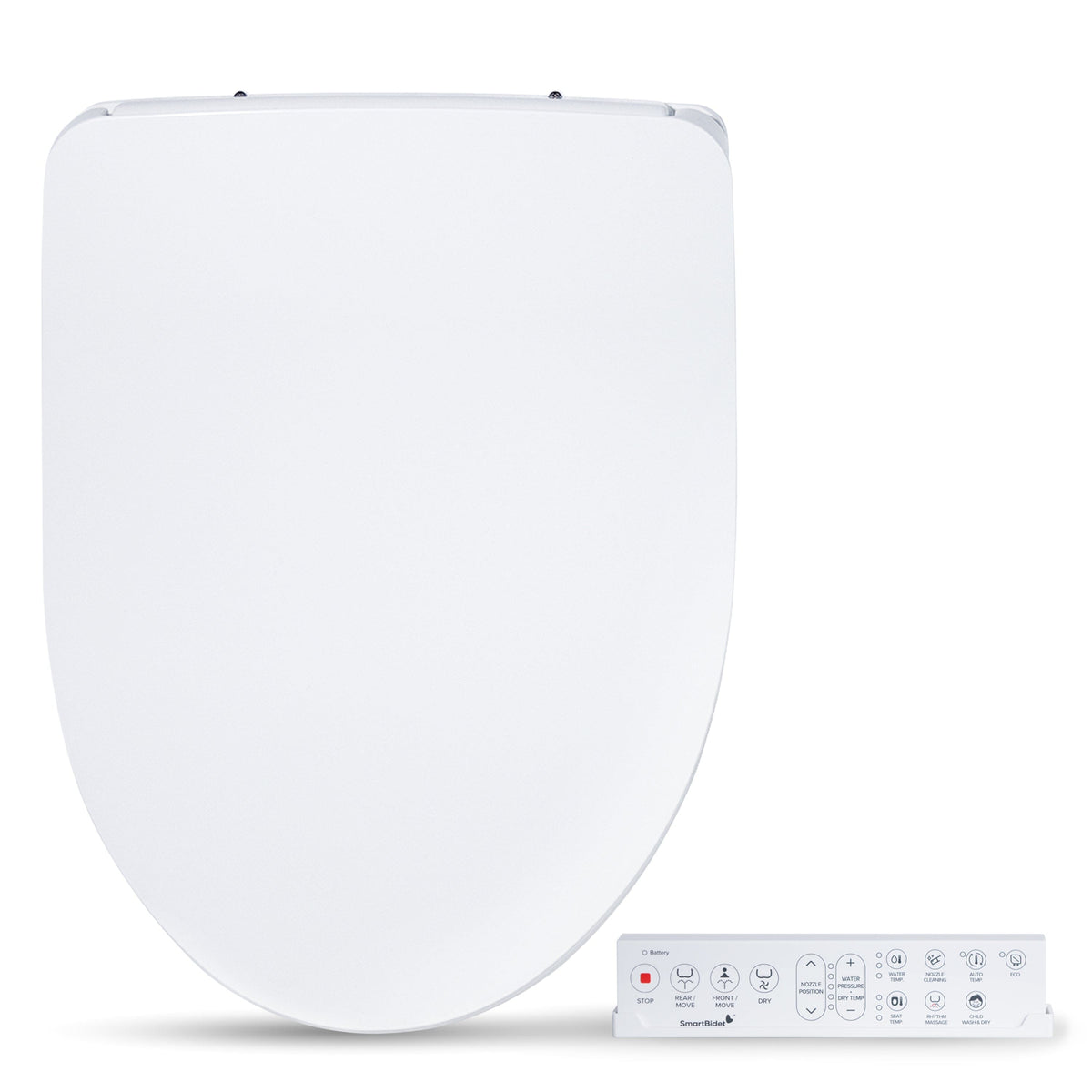 SmartBidet - SB-1200 Electric Smart Bidet™ Toilet Seat with Unlimited Warm Water, Heated Seat, Dryer, Massage - Elongated - White