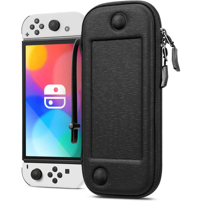 Front. Kitcheniva - Hard Shell Travel Case For Nintendo Switch OLED 2021 And Switch 2017 Black - Black.