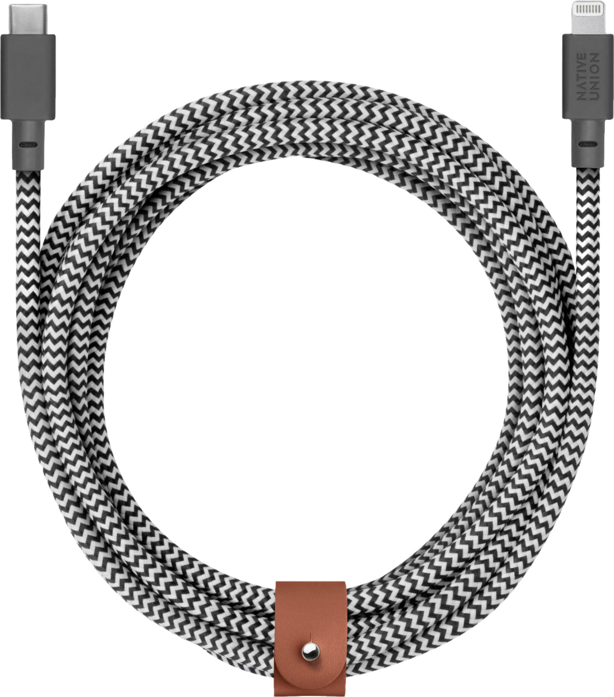 Native Union - 10' Fast Charging Lightning-to-USB Type C Cable 60W - Zebra