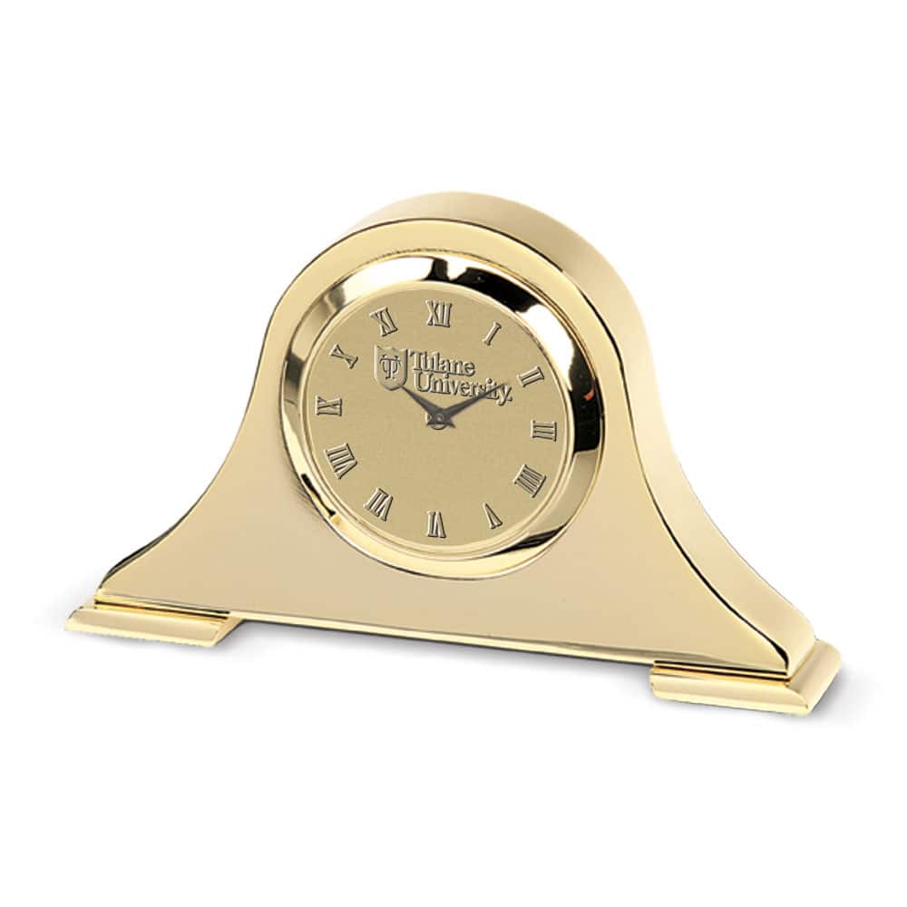 Jardine - Tulane Green Wave Napoleon Desk Clock - Gold