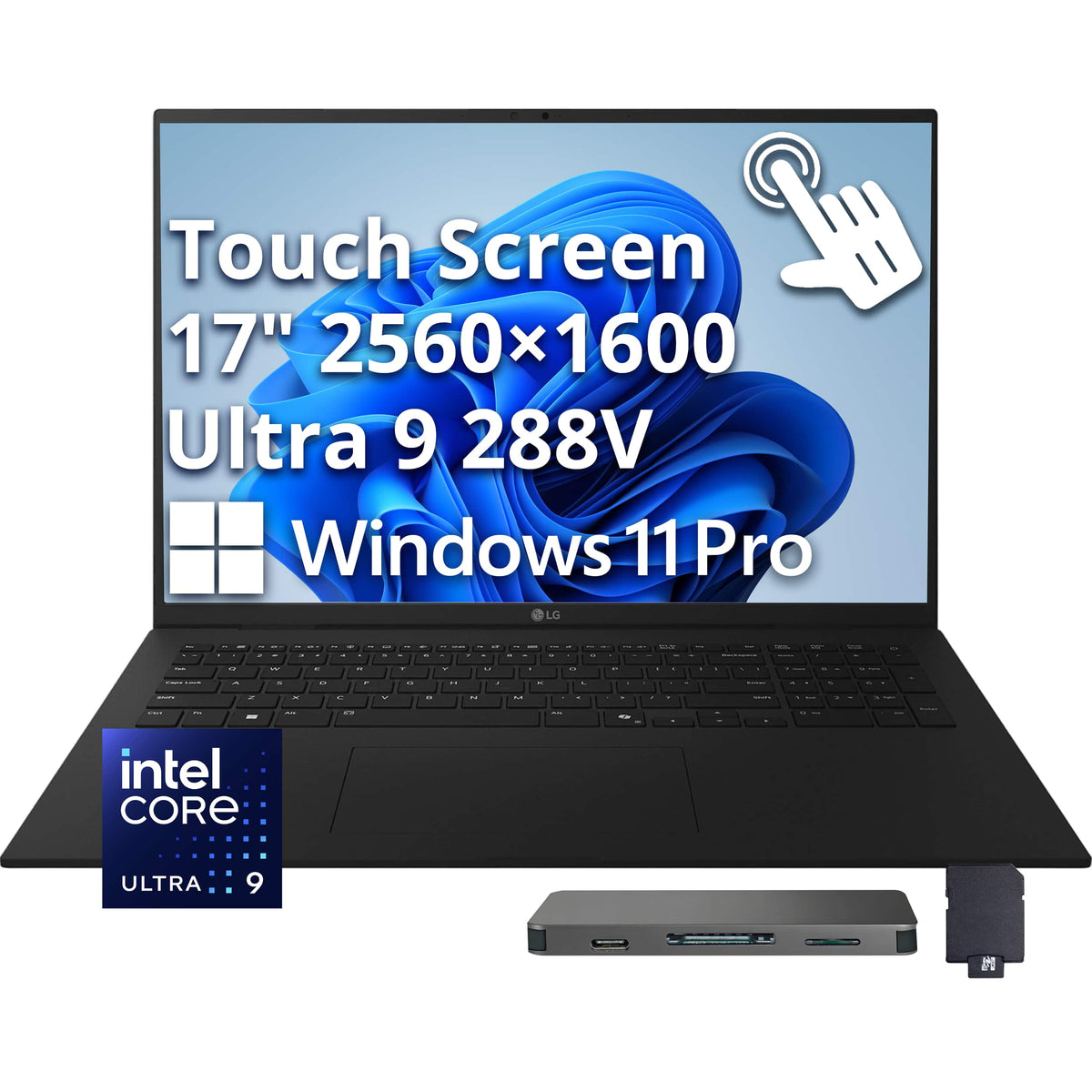 LG - Upgraded - gram 17" Touch Screen Laptop - Copilot+ PC - Intel Core Ultra 9 Series 2 with 32GB Memory - 4TB SSD - Win 11 Pro - Obsidian Black