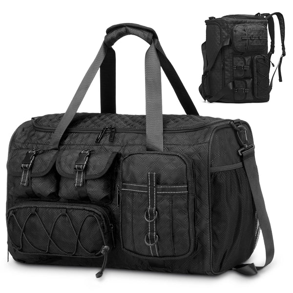 Unique Bargains - Gym Bag for Men Women 40L Sport Duffel Bag Anti-Theft Overnight Backpack W/Shoe Compartment for Fitness Travel - Black