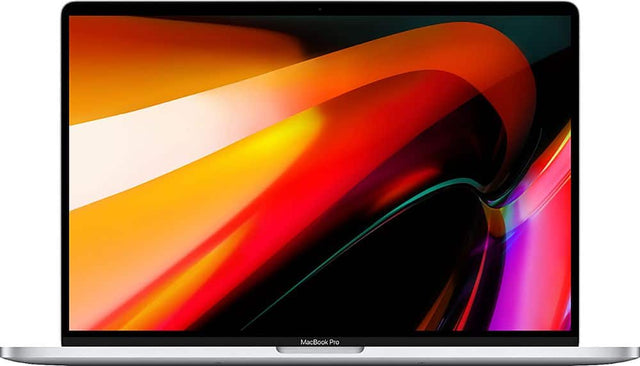 Front. Apple - Geek Squad Certified Refurbished MacBook Pro - 16" Display- Intel Core i7- 16GB Memory- AMD Radeon Pro 5300M - 512GB SSD - Silver.