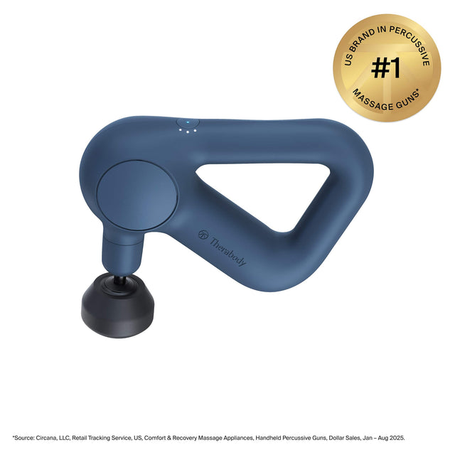 IN BRAND PERCUSSIVE US #1 MASSAGE GUNS*  
Therabody  
"Source: Circana, LLC, Retail Tracking Service. US, Comfort & Recovery Massage Appliances, Handheld Percussive Guns, Dollar Sales, Jan - Aug 2025"