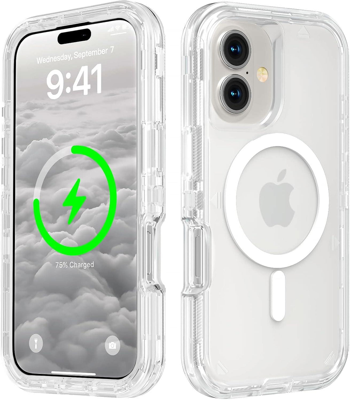 Entronix - [Magnetic] Case Compatible with iPhone 16 Plus - Heavy Duty Protection - Clear