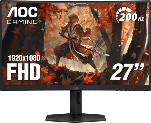 AOC - C27G4HX 27" VA Panel Curved Gaming Monitor, LED, FHD (1920x1080), 200Hz, 0.5ms, Freesync - Black