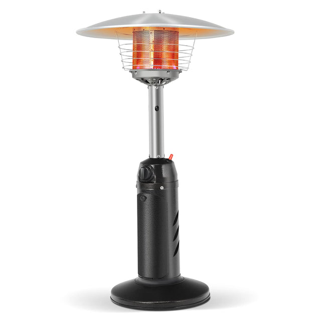 Front. Costway - Costway 13,000 BTU Patio Heater Portable Tabletop Propane Standing LP Gas Heater - Silver, Brown.