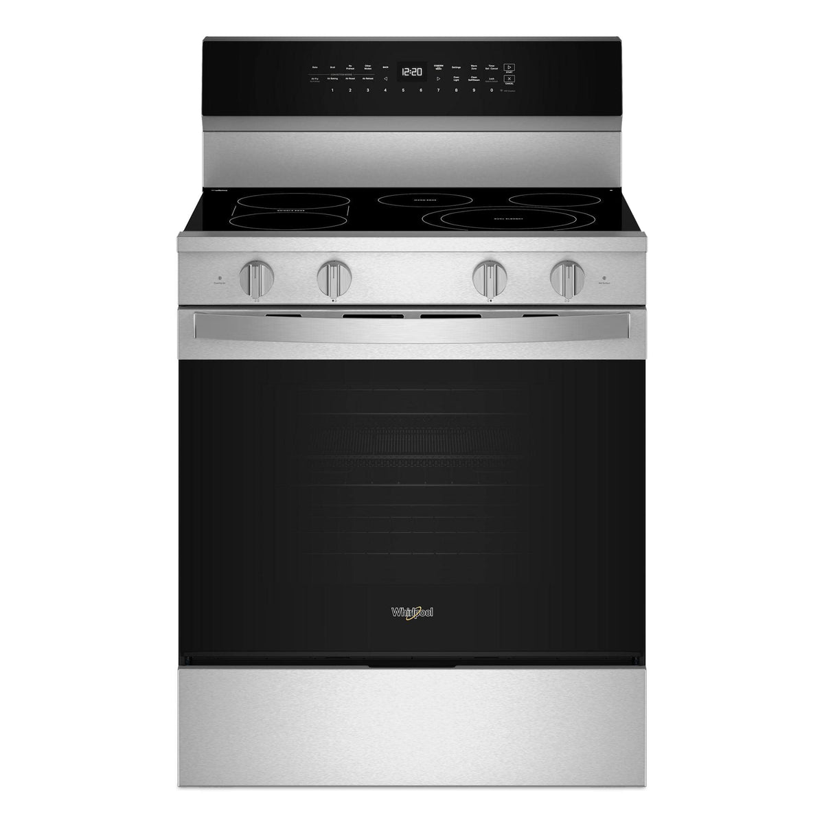 Whirlpool - 30 in. Wide 5 elements 5.3 cu. ft. Smart Electric Freestanding Range with Air Cooking Technology, No Preheat Air Fry - Stainless Steel