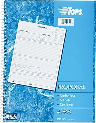 TOPS PROPOSAL 25913  
418%  
PROPOSAL US  
Carbonless  
50 Sets  
Duplicate  
41850
