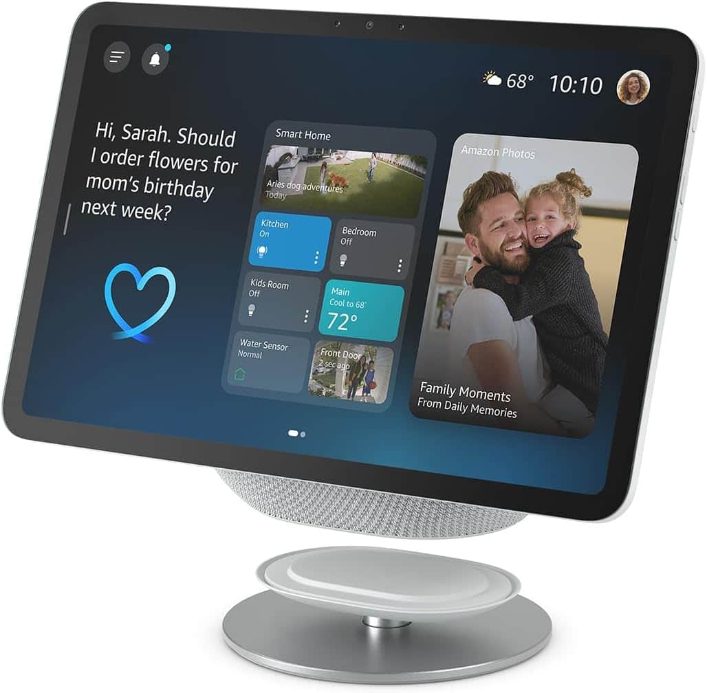 Adjustable Stand I Designed for Amazon Echo Show 8 & 11 (2025 releases, sold separately) - Glacier White