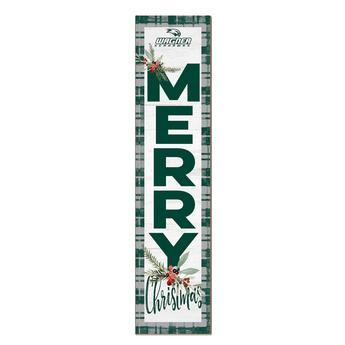 Jardine - Wagner College Seahawks 12'' x 48'' Outdoor Merry Christmas Leaner - White