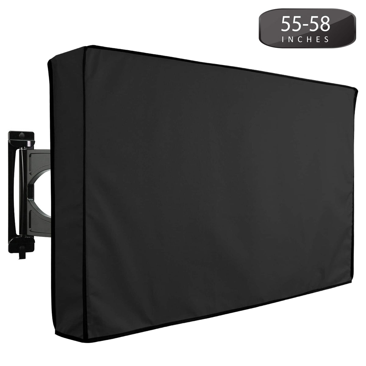 KHOMO GEAR - Outdoor TV Cover for 55" to 58" Inch TV – Weatherproof Protector for Flat Screen TVs - Black
