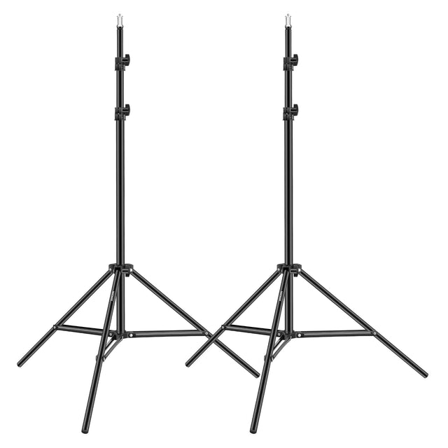 Front. Neewer - 2-Pack 6.23ft Aluminum Light Stands for Studio, Black.
