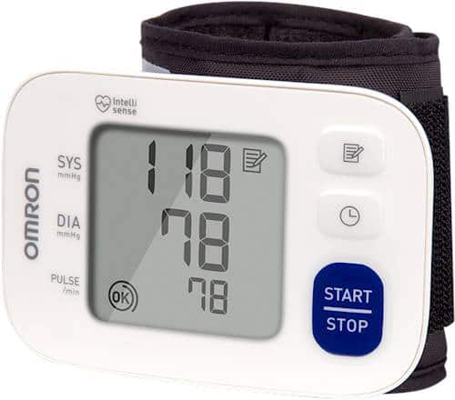 Left. Omron - 3 Series Wrist Blood Pressure Monitor - White.