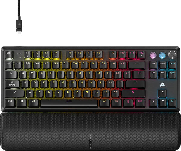 CORSAIR - K70 PRO TKL Wired Magnetic Hall Effect Programmable Gaming Keyboard with Rapid Trigger - Black