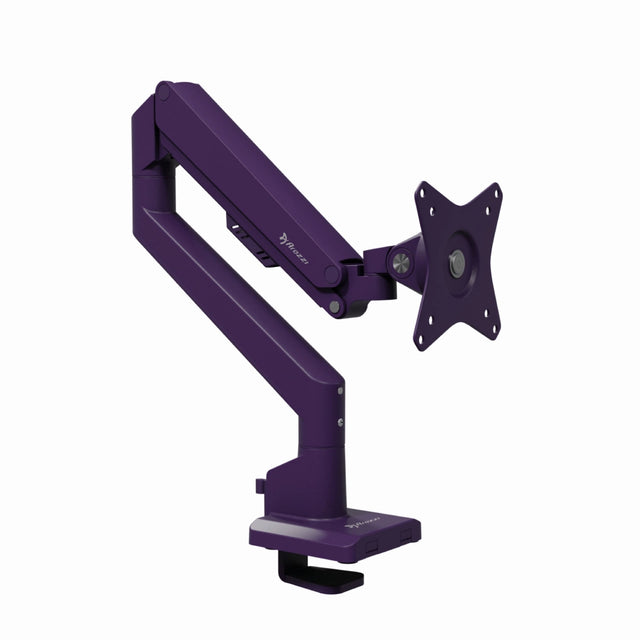 Front. Arozzi - Arozzi Alzare Neo Gas Spring Single Monitor Arm – Height Adjustable Monitor Mount – Purple - Pure Purple.