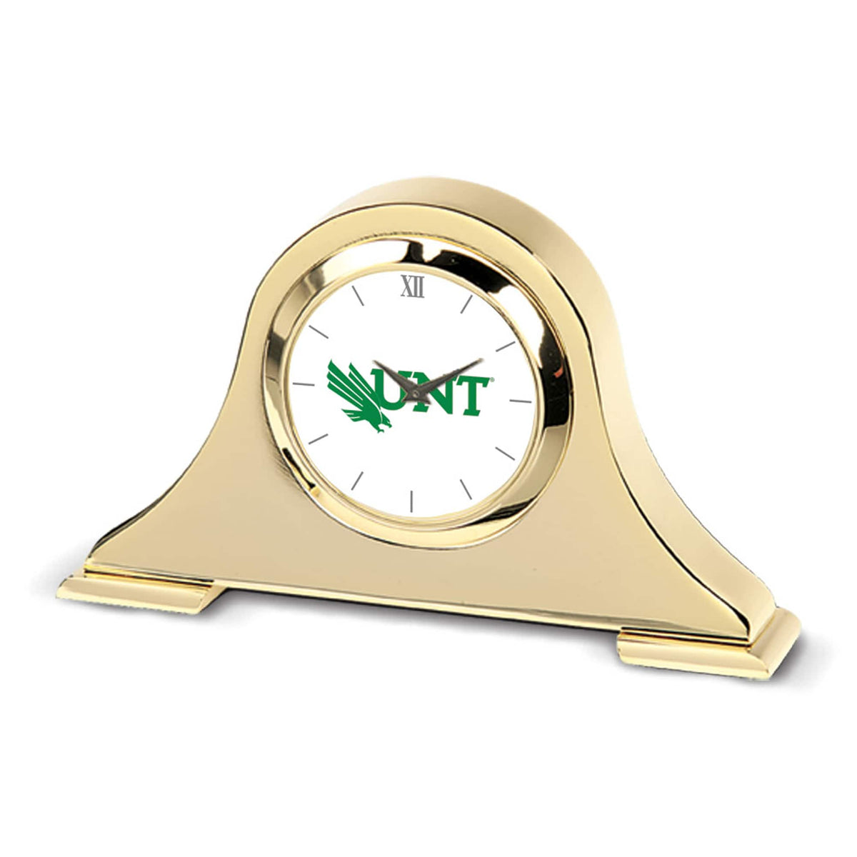 Jardine - North Texas Mean Green Team Logo Napoleon Desk Clock - Gold
