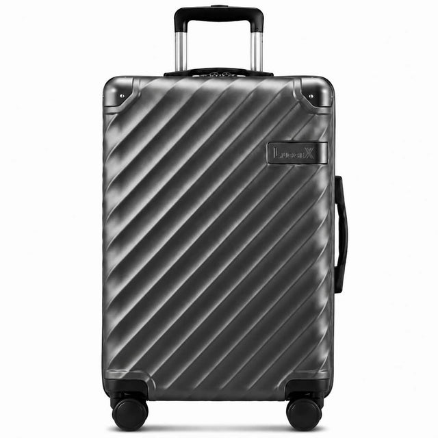 Front. LUGGEX - LUGGEX 20" Carry On Luggage Expandable Airline Approved PC Hardside Suitcase with TSA Lock KVC - Back to School - EX - Black.