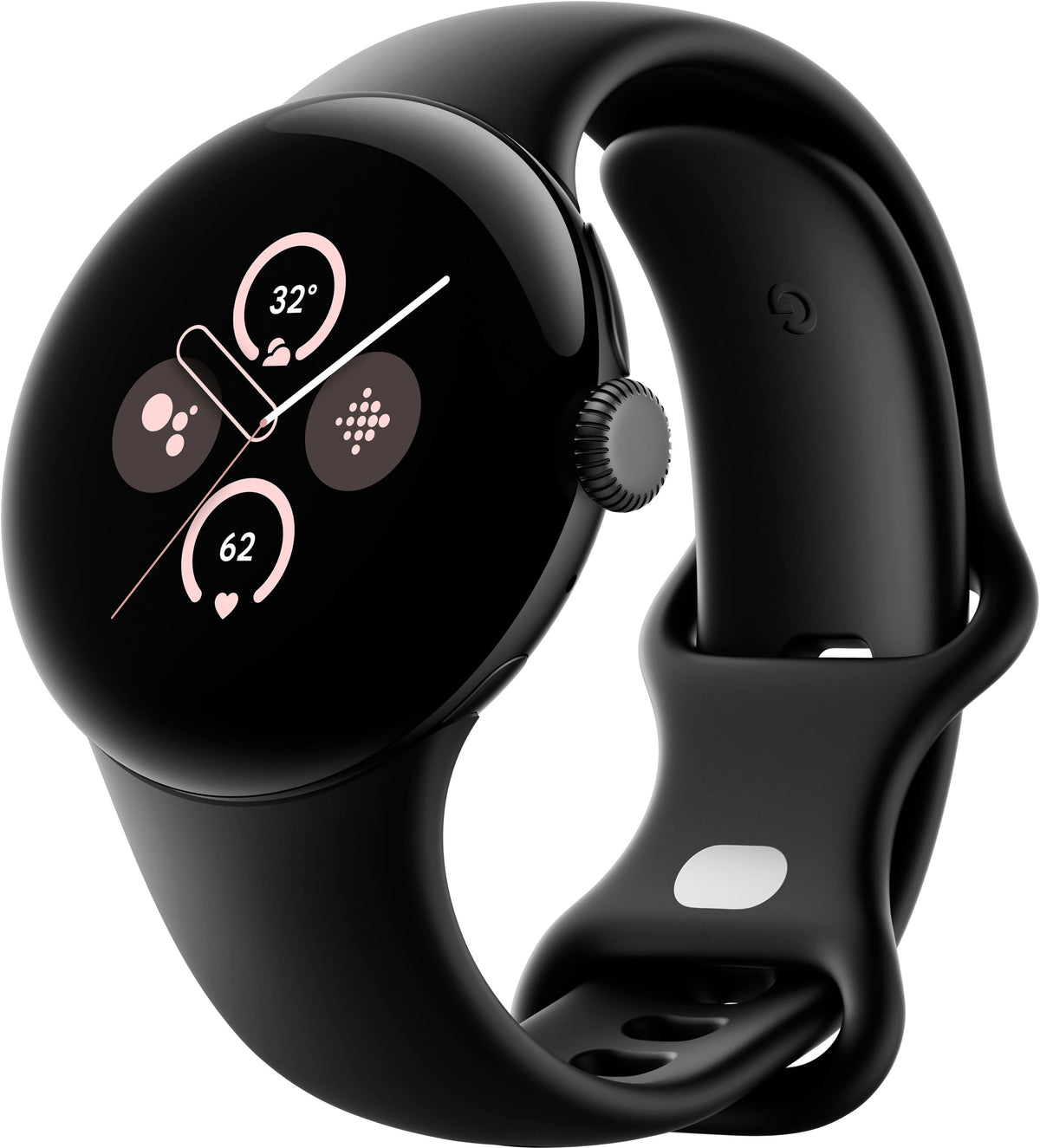 Google - Refurbished Excellent - Pixel Watch 2 Matte Black Smartwatch with Obsidian Active Band Wi-Fi - Matte Black - (2017)
