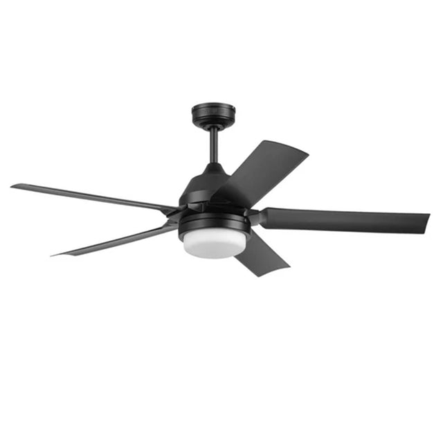 Front. MULE - Mule 54 Inch Outdoor Ceiling Fan with Light, Remote Control and 5 Blades, Black - Matte Black.