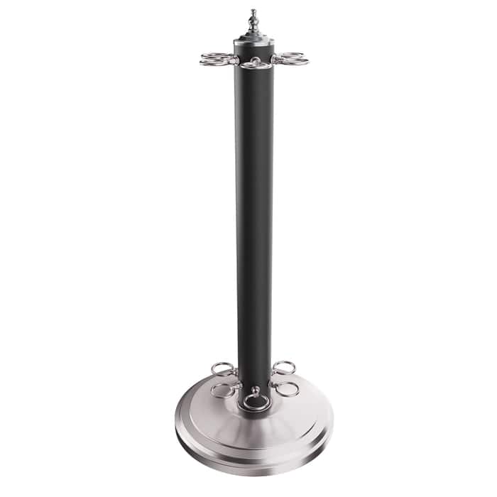 GSE Games & Sports Expert - Metal 6 Floor Stand Pool Cue Rack, Billiard Pool Cue Rack Only - Matte Black & Brushed Nickel