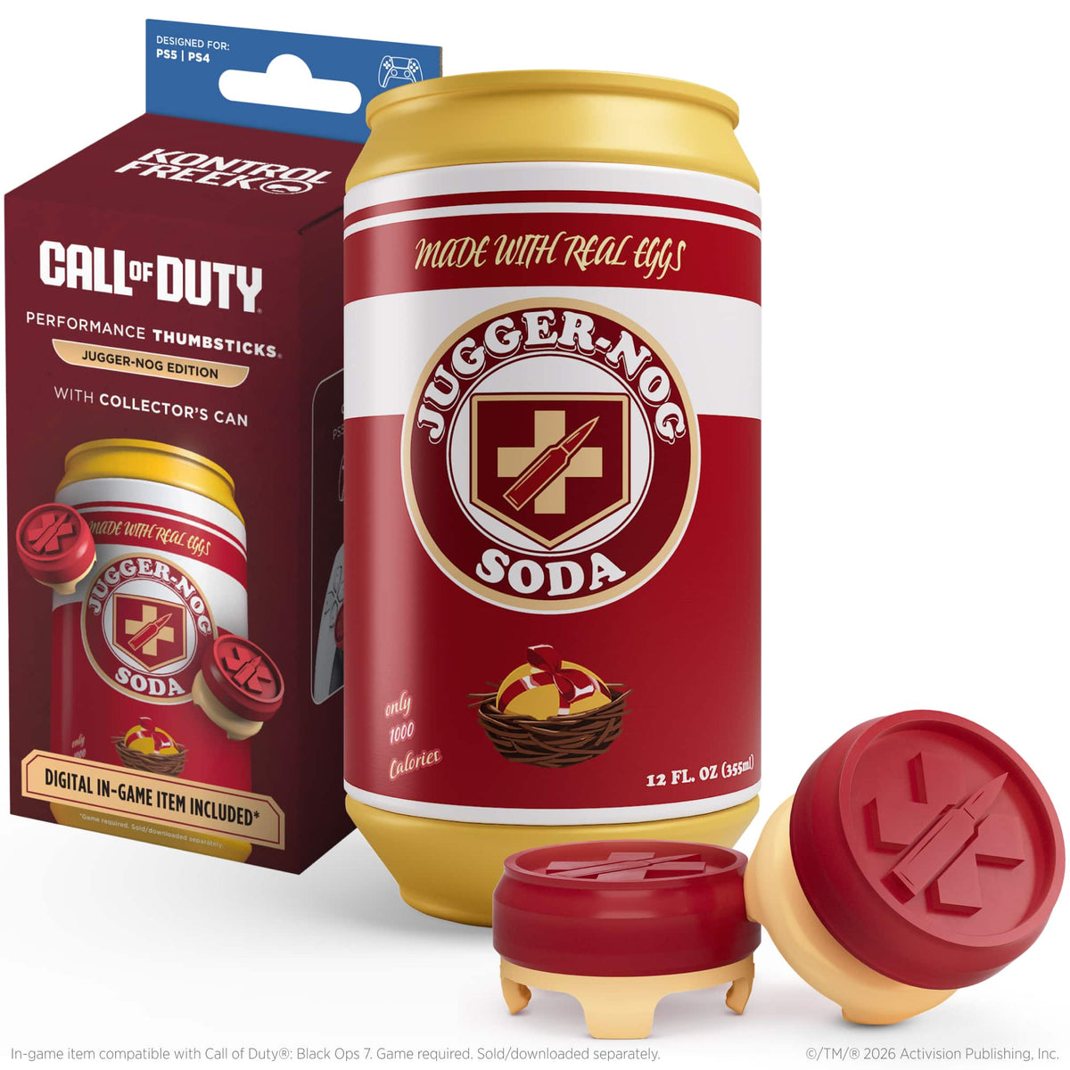 KontrolFreek - Call of Duty Jugger-Nog Performance Thumbsticks for Gaming Controllers - PlayStation 4 and PlayStation 5 - Red/Cream