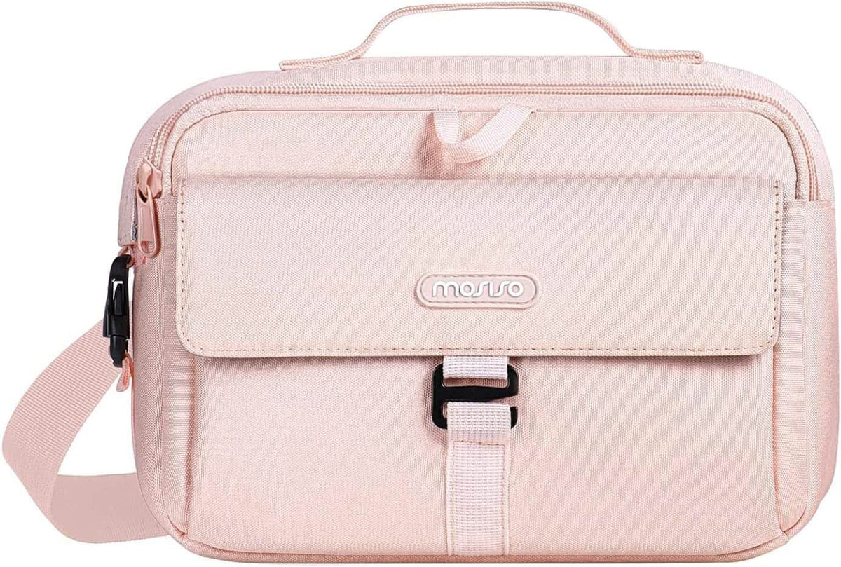 mosiso - Camera Shoulder Bag for DSLR, SLR & Mirrorless Cameras, Padded Crossbody Sling Case with Rain Cover - Pink