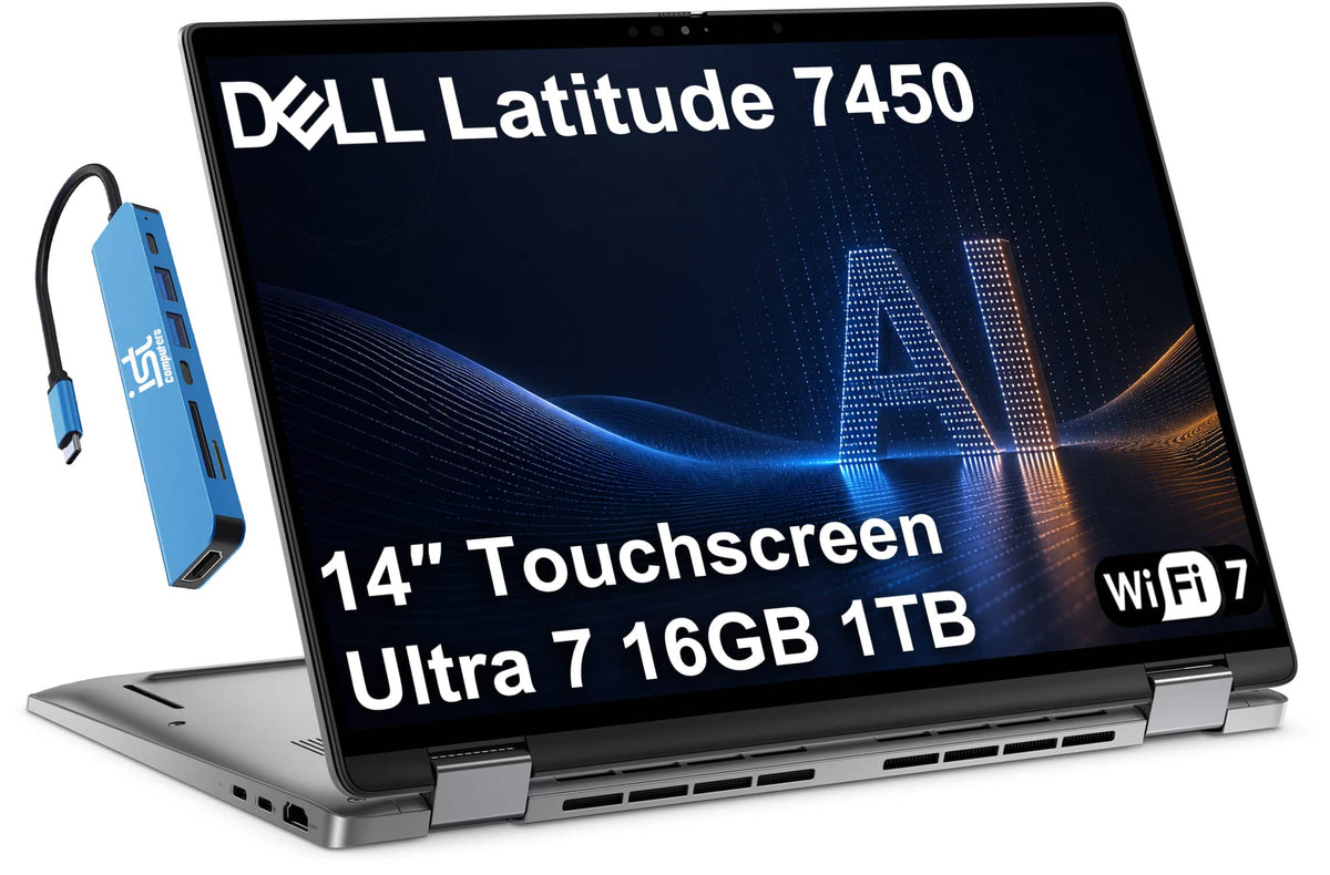 Dell - Upgraded - Latitude 7450 14" FHD+ 2-in-1 Touchscreen AI PC Laptop - Intel Core Ultra 7 - 16GB RAM - 1TB SSD - Windows 11 Pro - 2-in-1 Laptop - Gray