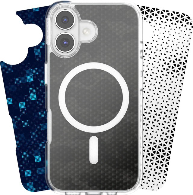 Front. PopSockets - Looks iPhone 16 Swappable Graphic Case Inserts (3 per pack) - compatible w/ PopSockets PopCase only - Geo Bundle.