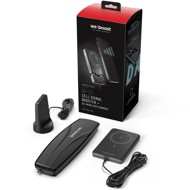 we:boost  
CELL SIGNAL BOOSTER + QI2 WIRELESS CHARGER  
FOR VEHICLES