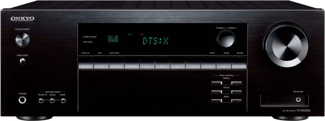 Front. Onkyo - TX-NR5100 80W 7.2-Ch. with Dolby Atmos Home Theater and Gaming AV Receiver with Alexa Compatible - Black.