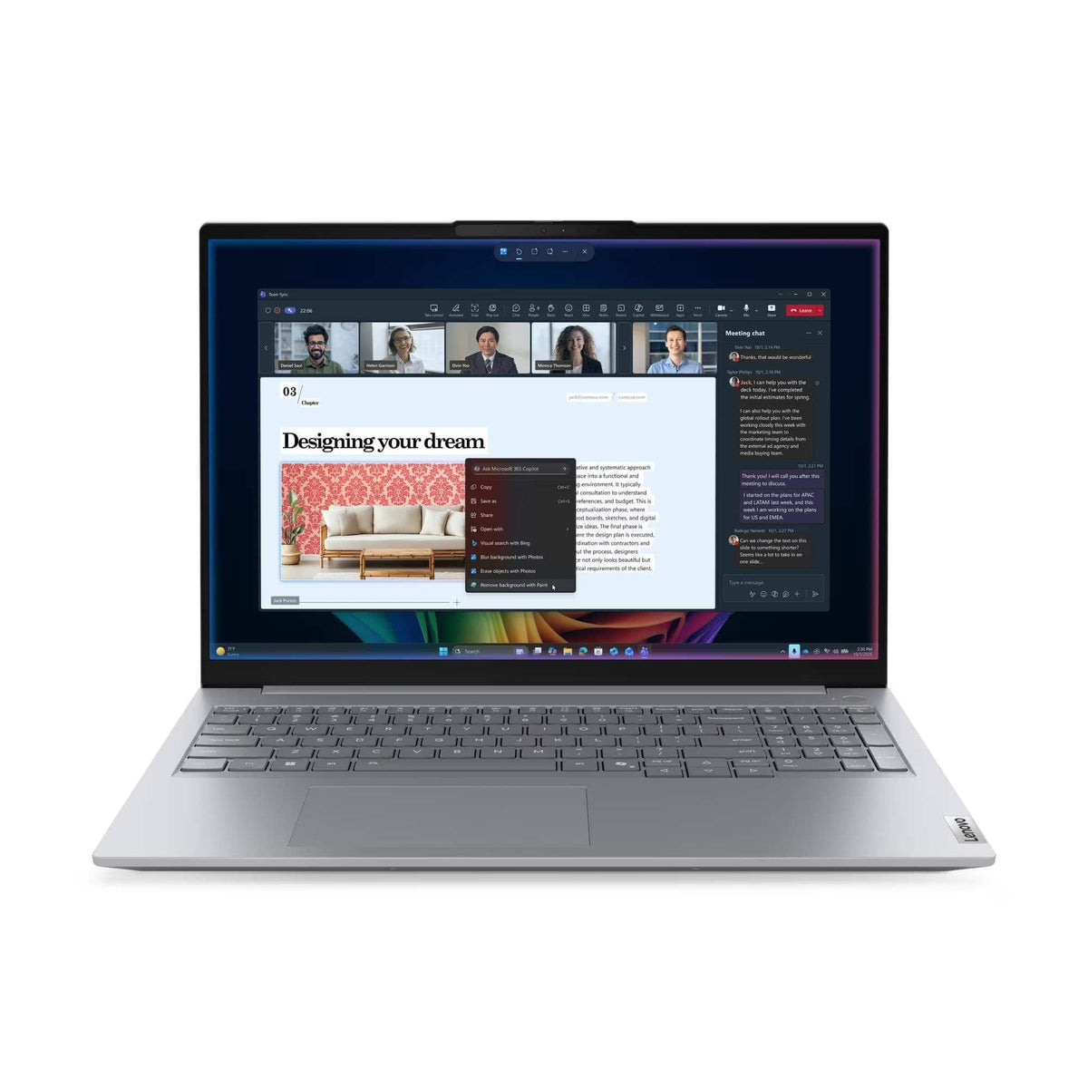 Lenovo - ThinkBook 16 Gen 9 16" Copilot+ PC - Latest Model - Intel Ultra 5 with 16GB Memory - 512GB SSD - Arctic Grey