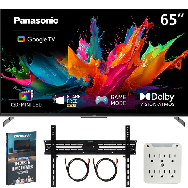 Panasonic  
65"  
Google TV  
QD-MINI LED  
GLARE FREE ULTRA  
GAME MODE  
Dolby VISION-ATMOS  
DECOGEAR  
BEGINNER'S GUIDE TELEVISION HOME THEATER ESSENTIALS
