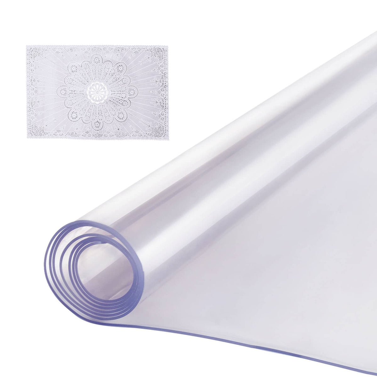 VEVOR - Plastic Table Cover, 42 x 72 Inch 2.0 mm Thick Clear Table Protector, Rectangle PVC Desk Mat - Transparent