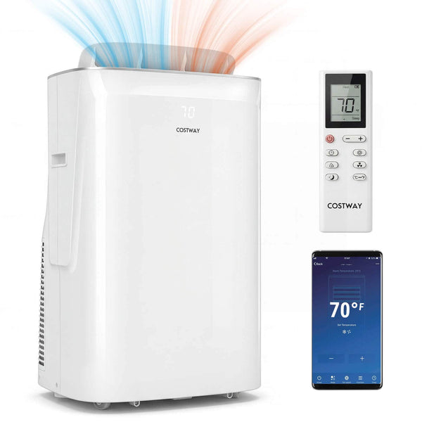Costway - 15000 BTU Inverter Portable Air Conditioner with Fan, Dehumidifier, Auto Swing - White