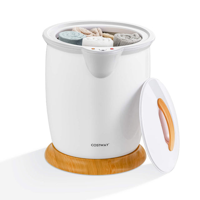 Front. Costway - Costway Bathroom Towel Warmer Bucket with Fragrance Holder & Auto Shut Off - White.