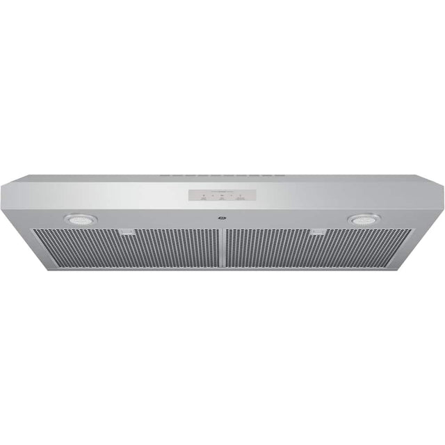 Front. GE Profile - 36" Convertible Range Hood - Stainless Steel.