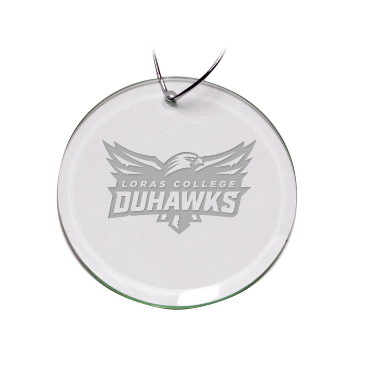 Jardine - Loras College Duhawks 3'' Logo Round Glass Ornament - Multicolor