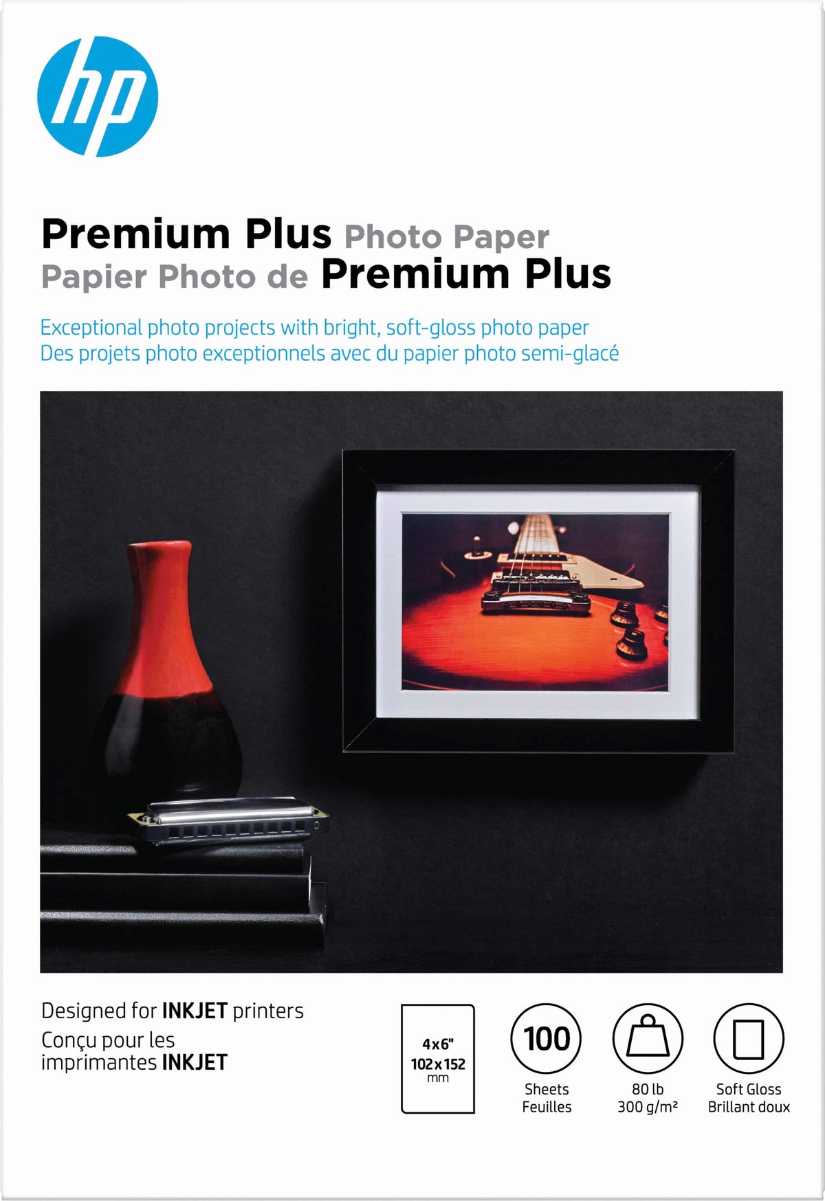 HP - Premium Plus Soft Gloss 4" x 6" Photo Paper - 100 count - White