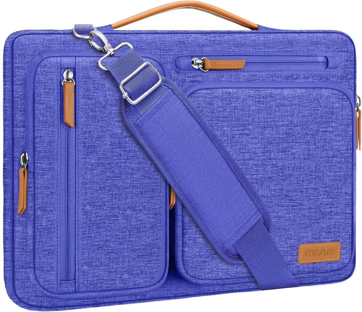 mosiso - 360 Protective Laptop Shoulder Bag 15-15.6 inch Computer Messenger Bag for MacBook Pro 16 inch HP Dell Lenovo Asus - Royal Blue