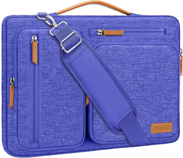 Front. mosiso - 360 Protective Laptop Shoulder Bag 15-15.6 inch Computer Messenger Bag for MacBook Pro 16 inch HP Dell Lenovo Asus - Royal Blue.