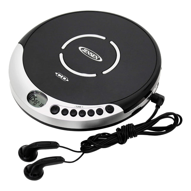 Front. Jensen - Portable FM Radio CD Player with Bass Boost - Black.