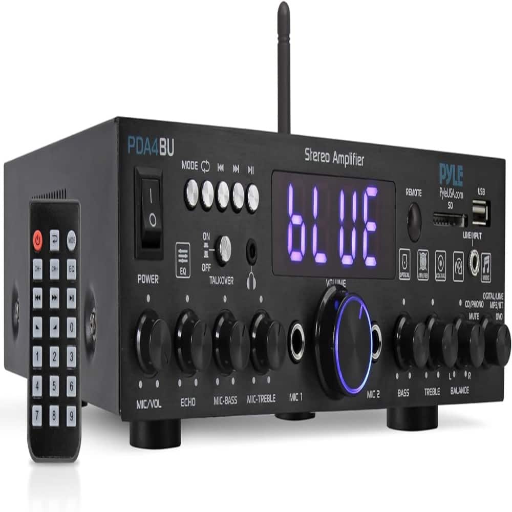Pyle - Bluetooth Stereo Amplifier Receiver - Black