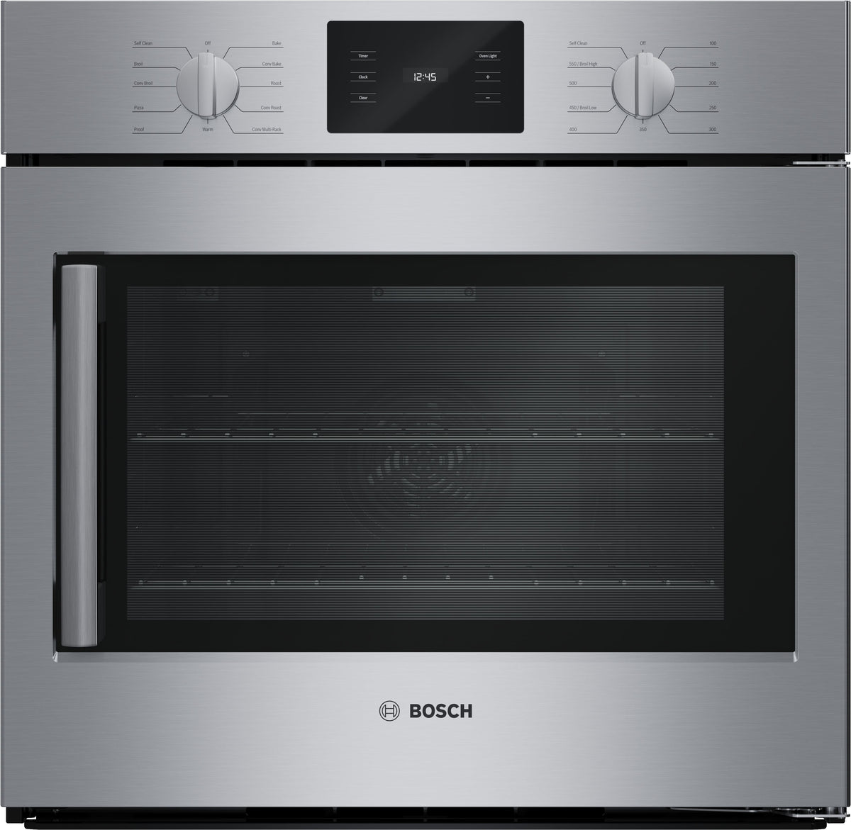 Bosch - 500 Series 30" 4.6 Cu. Ft. Built-In Single Electric Smart Wall Oven True Convection, Right-Swing Door - Stainless Steel